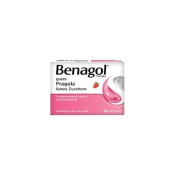 Benagol 24 Pastiglie 0,6 Mg + 1,2 Mg Fragola Senza Zucchero