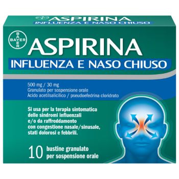 Aspirina Influenza E Naso Chiuso 500Mg/30Mg 10 Bustine