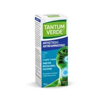 Tantum Verde Antisettico E Antinfiammatorio Spray Mucosa Orale 1 Flacone 15 Ml 1,5 Mg/Ml + 5 Mg/Ml
