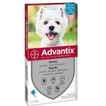 Advantix Spot-on per cani oltre 4 kg fino a 10 kg  4 pipette da 1 ml