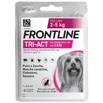 Frontline Tri-Act Spot-On Cani 2-5 Kg 1 Pipetta 0,5Ml