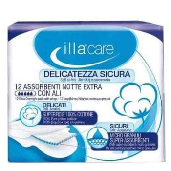Illa Care Assorbenti Notte Ipoallergenici Extra 12 Pezzi