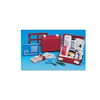 Cassetta Pronto Soccorso Minikit Per Casa, Ufficio E Tempo Libero. Contenitore In Abs Antiurto E Con Supporto Per Il Fissaggio Alla Parete