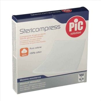 Pic Stericompress Compresse Di Garza 10 X 10 Cm Sterili 100 Pezzi