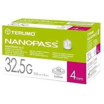 Ago Per Penna Da Insulina Nanopass 32,5 Gauge Lunghezza 4 Mm 100 Pezzi