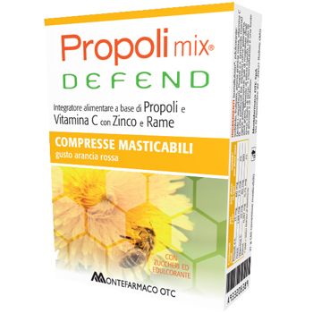 montefarmaco otc propoli mix defend 30 compresse masticabili gusto arancia 21944