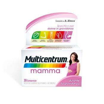 Multicentrum Mamma Integratore Alimentare Multivitaminico Multiminerale Gravidanza Acido Folico 30 Compresse