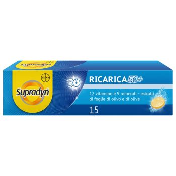 Supradyn Ricarica 50+ Integratore Di Vitamine C, D, Selenio E Coenzima Q10 Gusto Arancia 15 Compresse Effervescenti - Farmaciauno.it