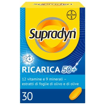 Supradyn Ricarica 50+ Integratore Di Vitamine C, D, Selenio E Coenzima Q10 Gusto Arancia 30 Compresse Rivestite - Farmaciauno.it