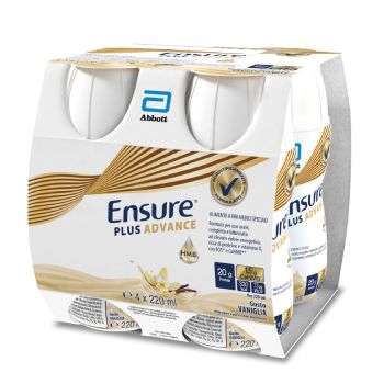 Ensure Plus Advance Alimento A Fini Medici Speciali Ipercalorico E Iperproteico Vaniglia 4X220Ml - Farmaciauno.it