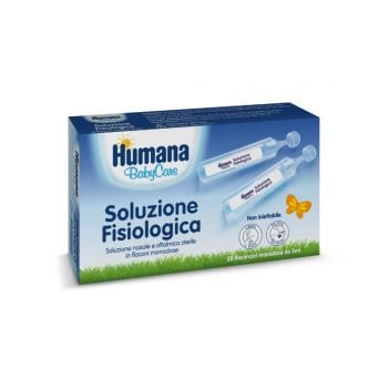 Humana Baby Soluzione Fisiologica Igiene Pulizia Nasale 5Mlx20 Flaconcini