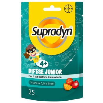 Supradyn Difese Junior Integratore Difese Immunitarie Bambini Con Vitamina C, D E Zinco 25 Caramelle Gommose