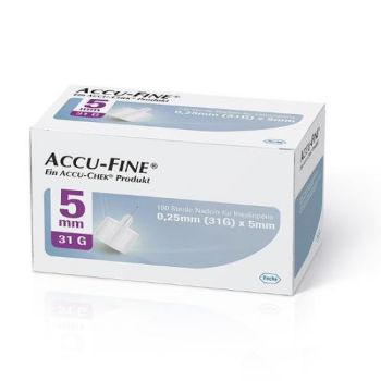 Accu-Fine Aghi Penna Per Insulina 5Mm 31G 100 Pezzi