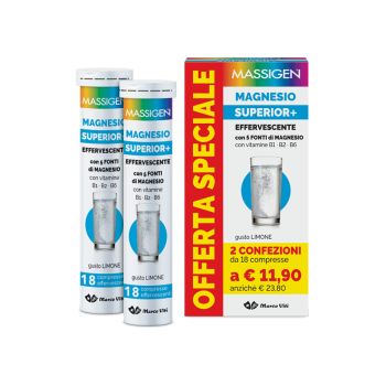 Massigen Magnesio Superior+ Effervescente Integratore 18 +18 Compresse Promo