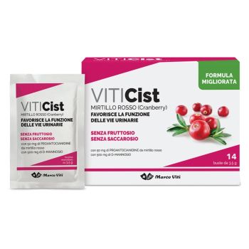 Viti Cist Mirtillo Rosso Senza Fruttosio Integratore Vie Urinarie 14 Bustine
