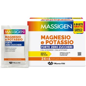 MASSIGEN MAGNESIO POTASSIO FORTE ZERO ZUCCHERO 24 BUSTINE +6 BUSTINE