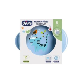 CHICCO PIATTO PAPPA CALDA 6M+ AZZURRO - ACCESSORIO PER L'INFANZIA