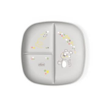 CHICCO PIATTO PAPPA PORZIONATO GRIGIO 18M+