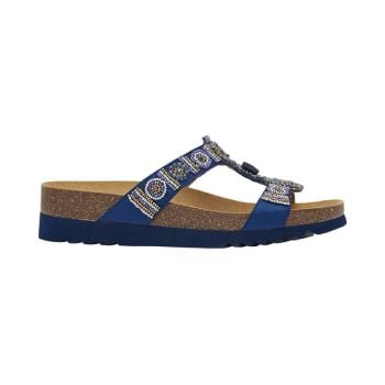 CALZATURA BOGOTA' SANDAL SATIN NAVY BLUE TAGLIA 42
