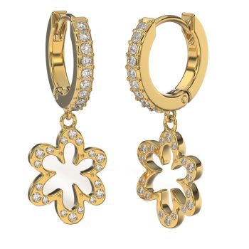 Bjt411 Orecchini Santorini/Cristalli Bianchi Gold Plated