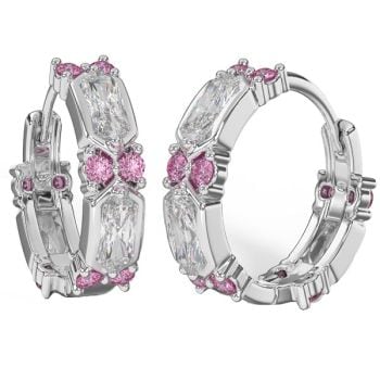 Bjt413 Orecchini Ring/Cristalli Bianchi 19Mm Stainless Steel