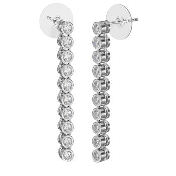 Bjt419 Orecchini Snake/Cristalli Bianchi 30Mm Stainless Steel