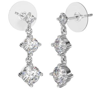 Bjt421 Orecchini 3Cryst 24Mm Stainless Steel