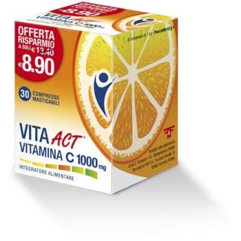 Vita Act Vitamina C 1000 Mg Integratore Difese Immunitarie 30 Compresse Masticabili