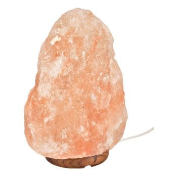 Lampada Di Sale Rosa 6-8 Kg Base Legno + Lampada
