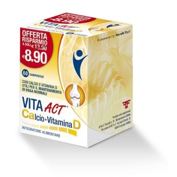 Vita Act Calcio + Vitamina D Integratore Ossa E Denti 60 Compresse
