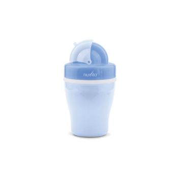 Nuvita Tazza Con Cannuccia E Doppio Isolamento Termico Blu 18 M+ 200 Ml