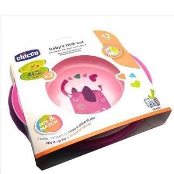 Chicco (Artsana Spa) Chicco Piatto Fondo E Piano 12 Mesi+ Rosa/Verde