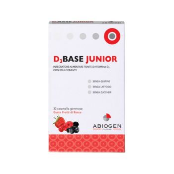Abiogen D3Base Junior Integratore Di Vitamina D Bambini 30 Caramelle Frutti Di Bosco