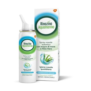 Rinazina Aquamarina Spray Nasale Isotonico Con Aloe Vera 100 Ml
