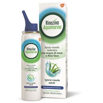 Rinazina Aquamarina Spray Nasale Isotonico Intenso Con Aloe Vera 100 Ml