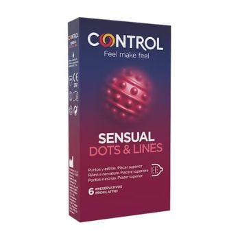 Control 2In1 Sensual Dots&Lines Profilattici 6 Pezzi
