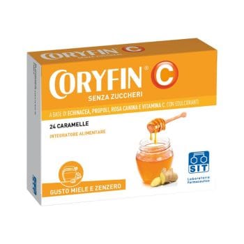 Sit Laboratorio Farmac. Srl "Coryfin C Senza Zuccheri Miele E Zenzero Sit Laboratorio Farmaceutico 24 Caramelle"