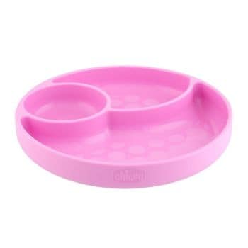Chicco Piatto Silicone Con Ventosa Rosa 1 Pezzo