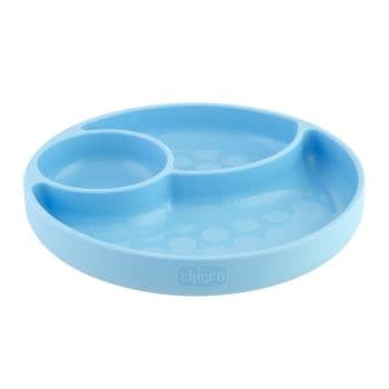 Chicco Piatto Silicone Con Ventosa Blu 1 Pezzo