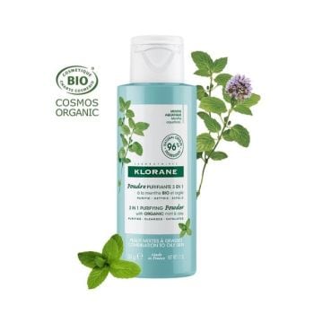 Klorane Polvere Purificante 3 In 1 Alla Menta Bio E All'argilla Flacone 50 Gr