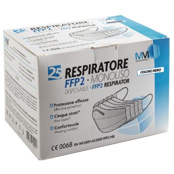 Munus Medical Respiratore Ffp2 Nr Classe Iii Nero 25 Pezzi