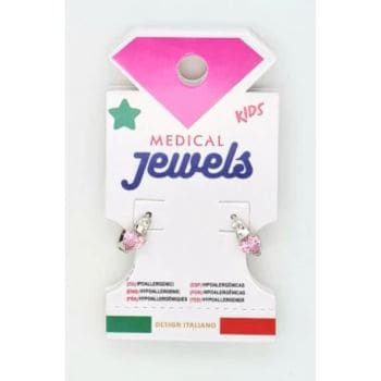 Mj Post 345 Cerchietto Argento Con Zircone Cuore Rosa