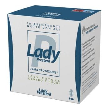 Lady Presteril Cotton Notte Assorbente Con Ali 10 Pezzi
