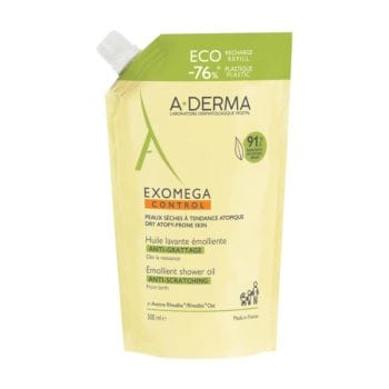 A-Derma Exomega Control Olio Lavante Emolliente Anti-Grattage Refill Per Pelle Secca E A Tendenza Atopica 500 Ml