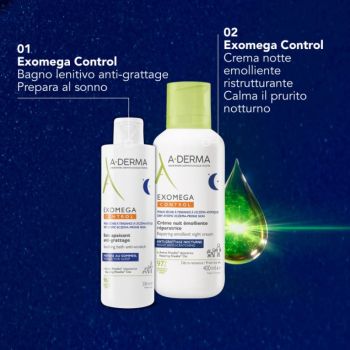 Exomega Control Notte Crema 200 Ml + Bagno Lenitivo 200 Ml